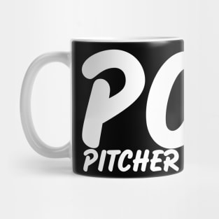 Pitcher Only PO Funny Baseball Saying Pitching Baseball Player Mug